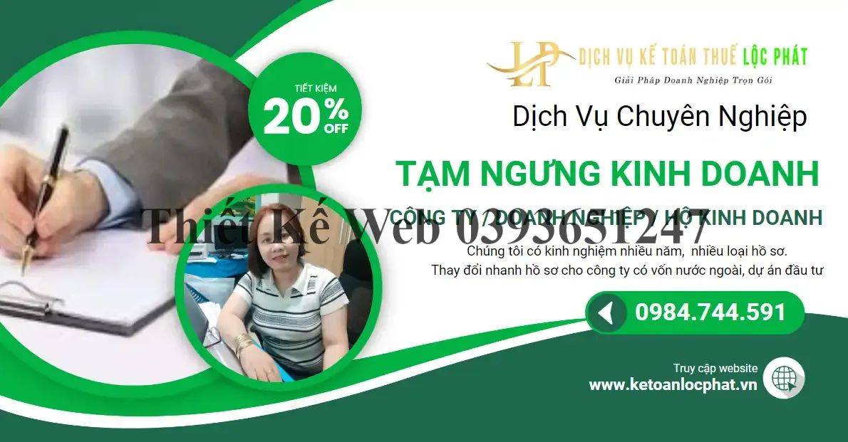 Dịch vụ tạm ngưng kinh doanh công ty 1 năm